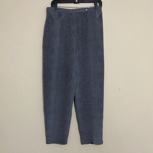 Vintage Vera Crutuna Gray Patterned trouser Pant women 12 silk casual office Y2K